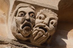 More grotesque carvings on the library frieze