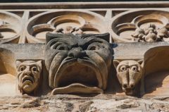 Grotesque carvings on the library