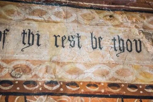 A section of the painted frieze