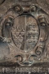 Coat of arms on Lady Katherine Paston's memorial