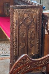 Late medieval carved bench end