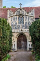 The flushwork south porch of St Peter's church