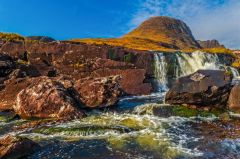 Waterfall on the eastern slope of the pass