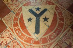 Victorian floor tile with Coynyngham arms