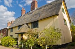 A thatched cottage near the church
