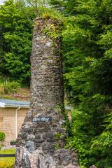 The striking Flemish chimney of St Deniol's chapel