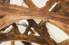 The elaborate roof truss