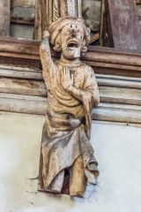 A grotesque medieval corbel in the great hall
