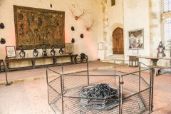 The central hearth in the medieval hall