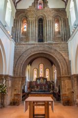 The nave and 12th century chancel arch