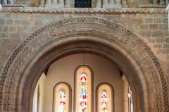 The striking Norman chancel arch
