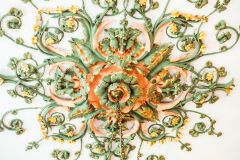 Richly decorated plasterwork ceilings abound