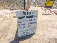 Look for the 'Ferry Running' sign!