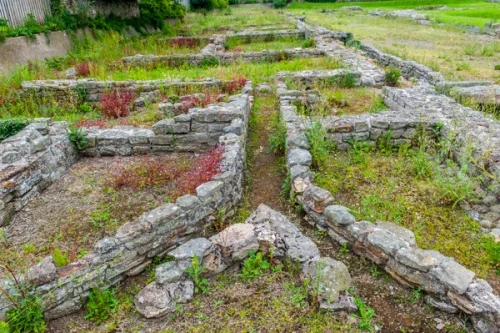 The Roman bathhouse foundations