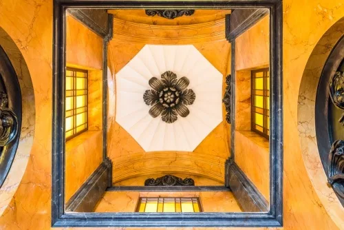 The elegant vestibule ceiling