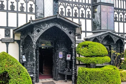 The ornate front entrance