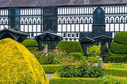 The formal front garden