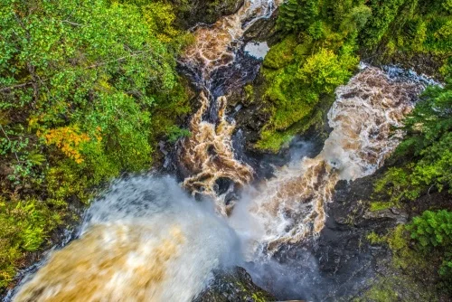 Looking straight down over Plodda Falls