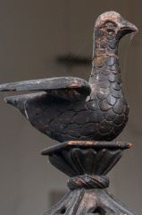 Carved dove, font cover