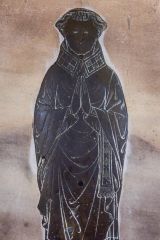 15th century brass of a priest in vestments