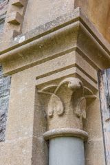 Llanegwad (Pontargothi), Holy Trinity Church, West doorway column capital