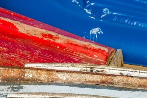 Boats pulled up on the foreshore