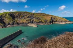 Looking down on the harbour mouth