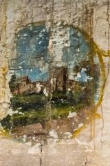 Wall painting of Portchester Castle by Napoleonic war prisoners