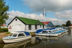 Boats for rent moored at Potter Heigham