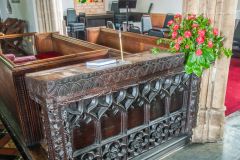 A carved Jacobean table