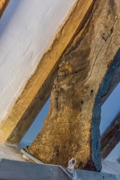 Original Tudor beam in the feasting hall
