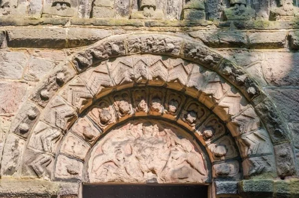 12th-century doorway of the Norman Chapel