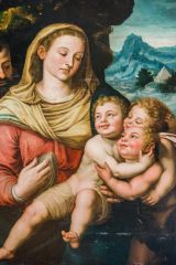 16th century painting of Joseph, Mary, and the Christ child