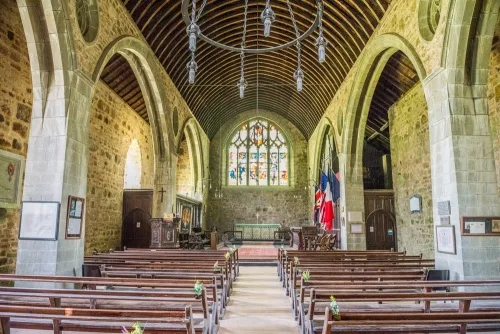 The church interior, looking east