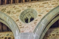 The almond-shaped interior window openings