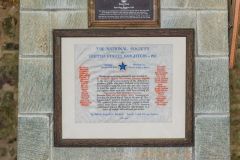 Dedication plaque from the National Society of United States Daughters of 1812