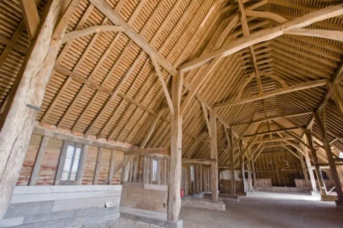 The barn interior