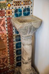 The medieval pillar piscina