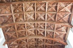 The ornate timber roof