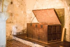 A huge wooden chest in the Pyx Chamber