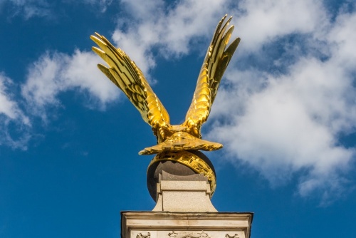 The gilded eagle atop the RAF Memorial