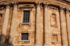 Classical columns on the first floor exterior