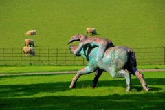 Modern sculpture in the gardens