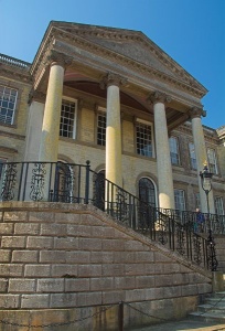 The entrance portico at Ragley Hall