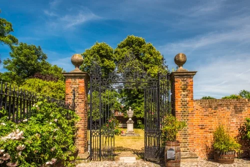The garden entrance gates