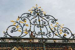 The ornate wrought-iron gates