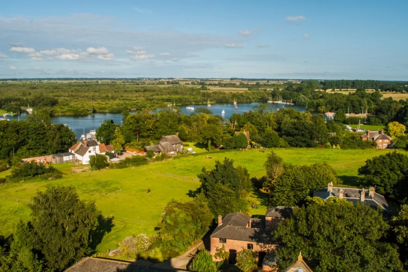 The view from the top of Ranworth church tower