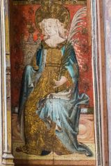 Painted panel of St Barbara