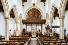 Rattlesden, St Nicholas Church, Looking east down the nave