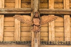 Rattlesden, St Nicholas Church, 19th century carved figure of an angel